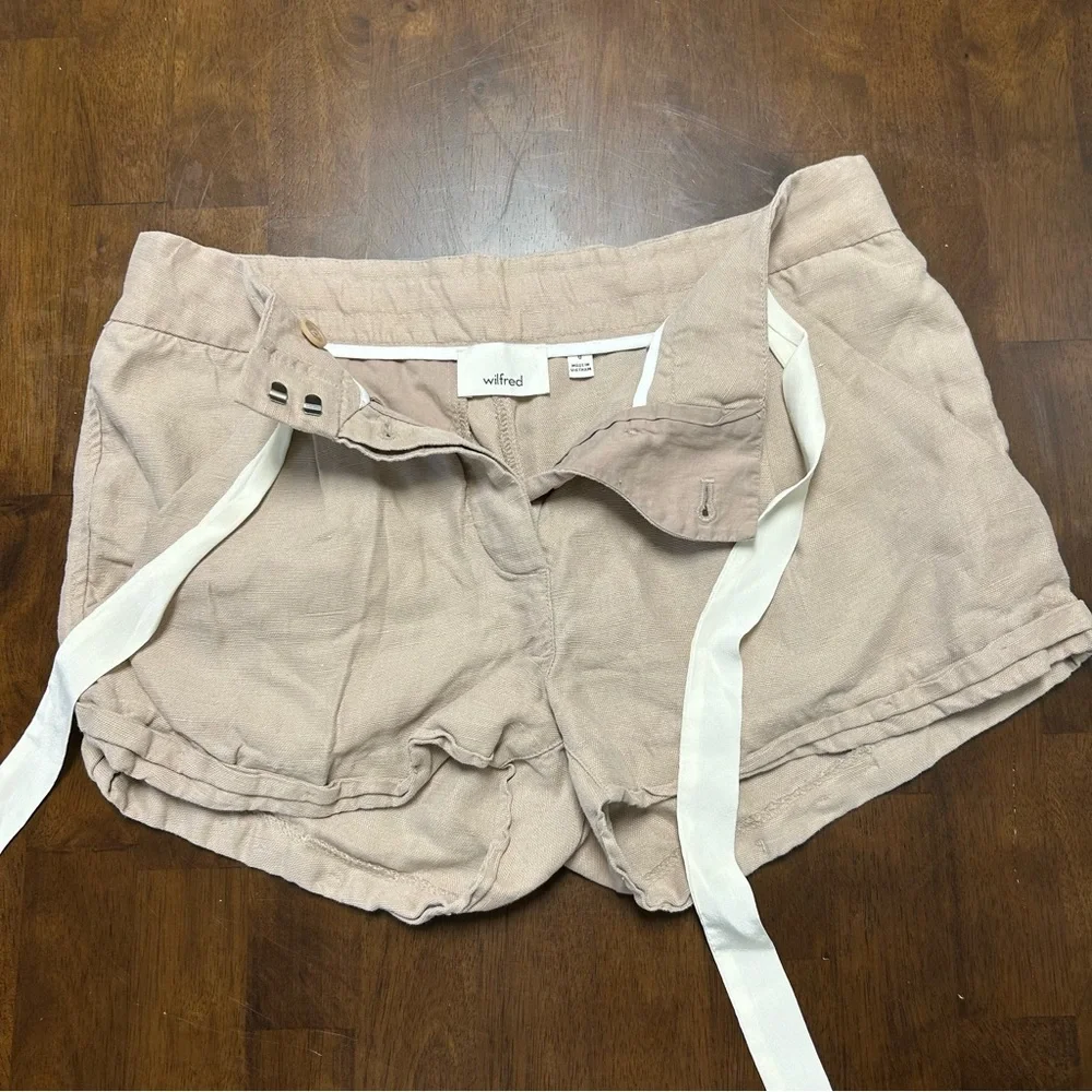ARITZIA WILFRED Allegra Linen Blend Short in Tan Size 0 - Picture 5 of 16